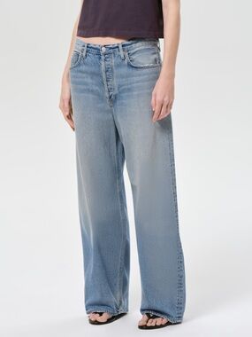 AGOLDE Low Slung Baggy Jeans Light Wash Wide Leg 25